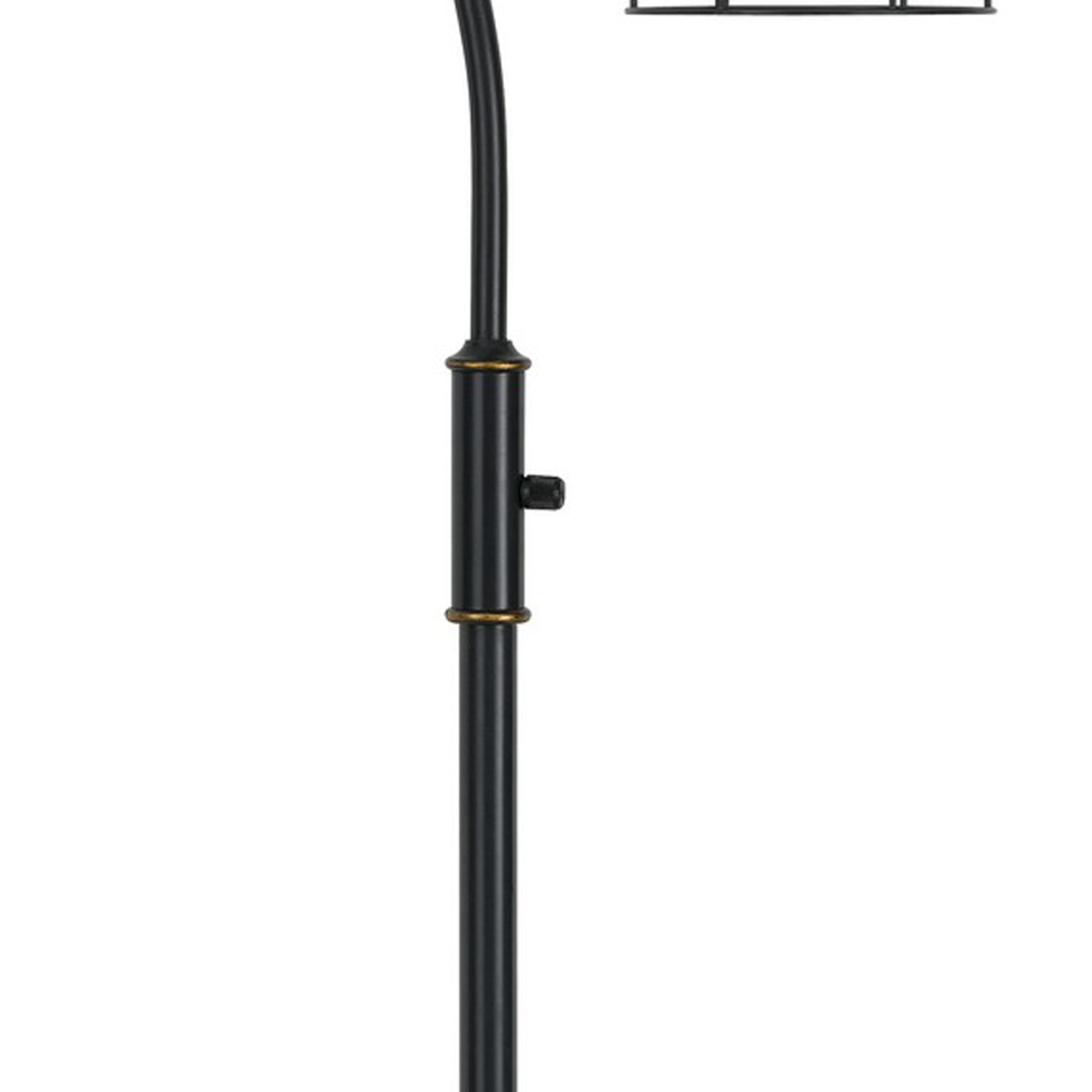 60 Inch Metal Downbridge Design Floor Lamp With Caged Shade Dark Bronze-zoom-2