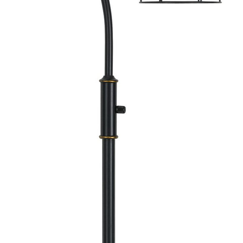 60 Inch Metal Downbridge Design Floor Lamp With Caged Shade Dark Bronze-zoom-
