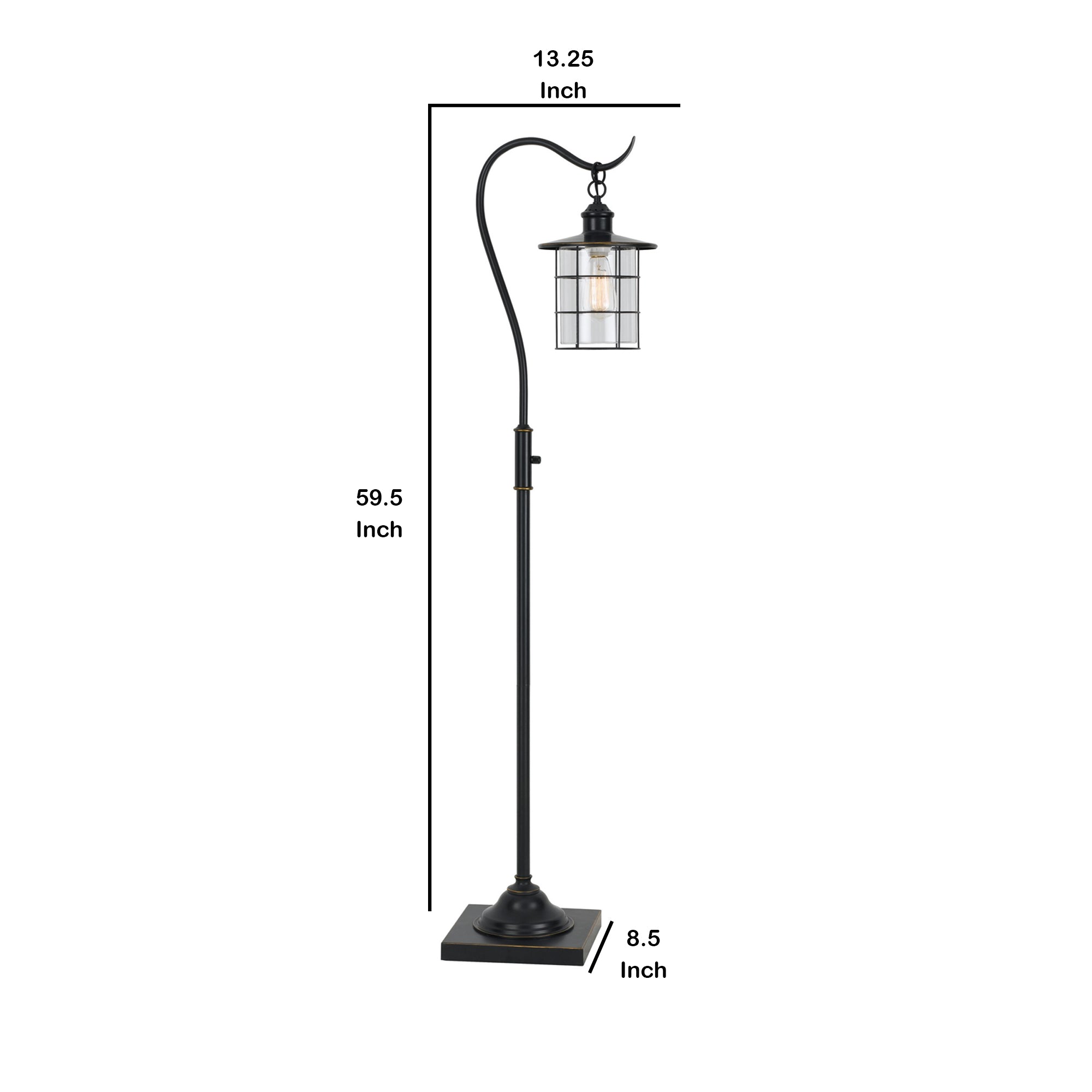 60 Inch Metal Downbridge Design Floor Lamp With Caged Shade Dark Bronze-zoom-5