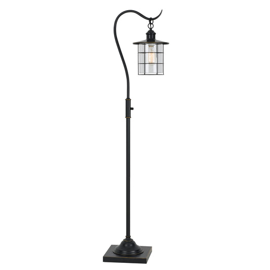 60 Inch Metal Downbridge Design Floor Lamp With Caged Shade Dark Bronze