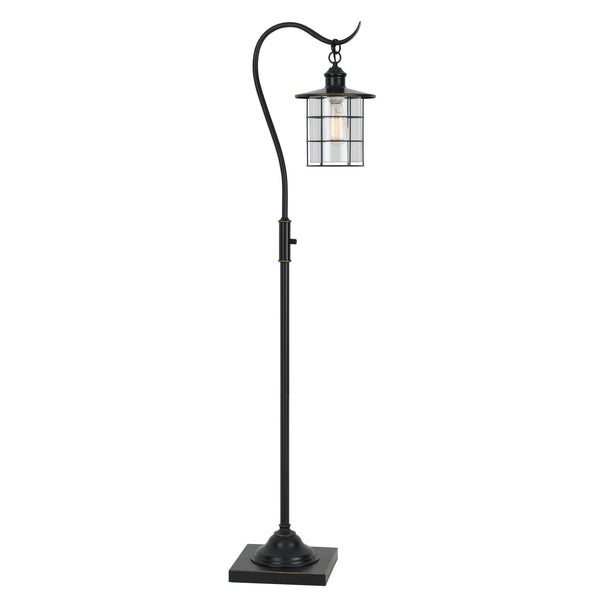 60 Inch Metal Downbridge Design Floor Lamp With Caged Shade Dark Bronze