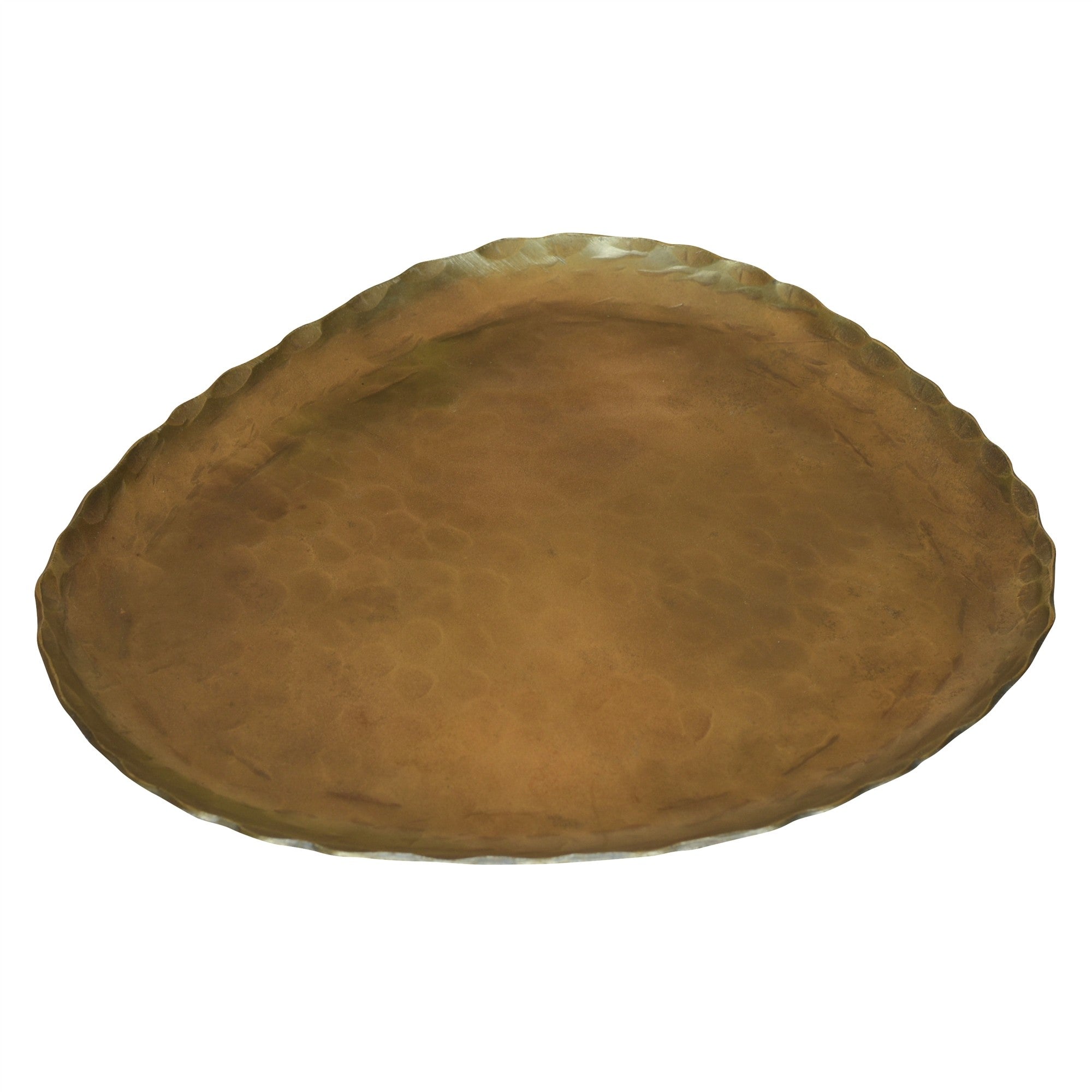 8 Inches Metal Decorative Plate With Deckled Edges Brass-zoom-1