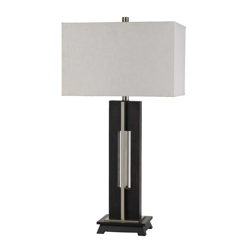 33" Metal Table Lamp with Sturdy Base Black and White-zoom-
