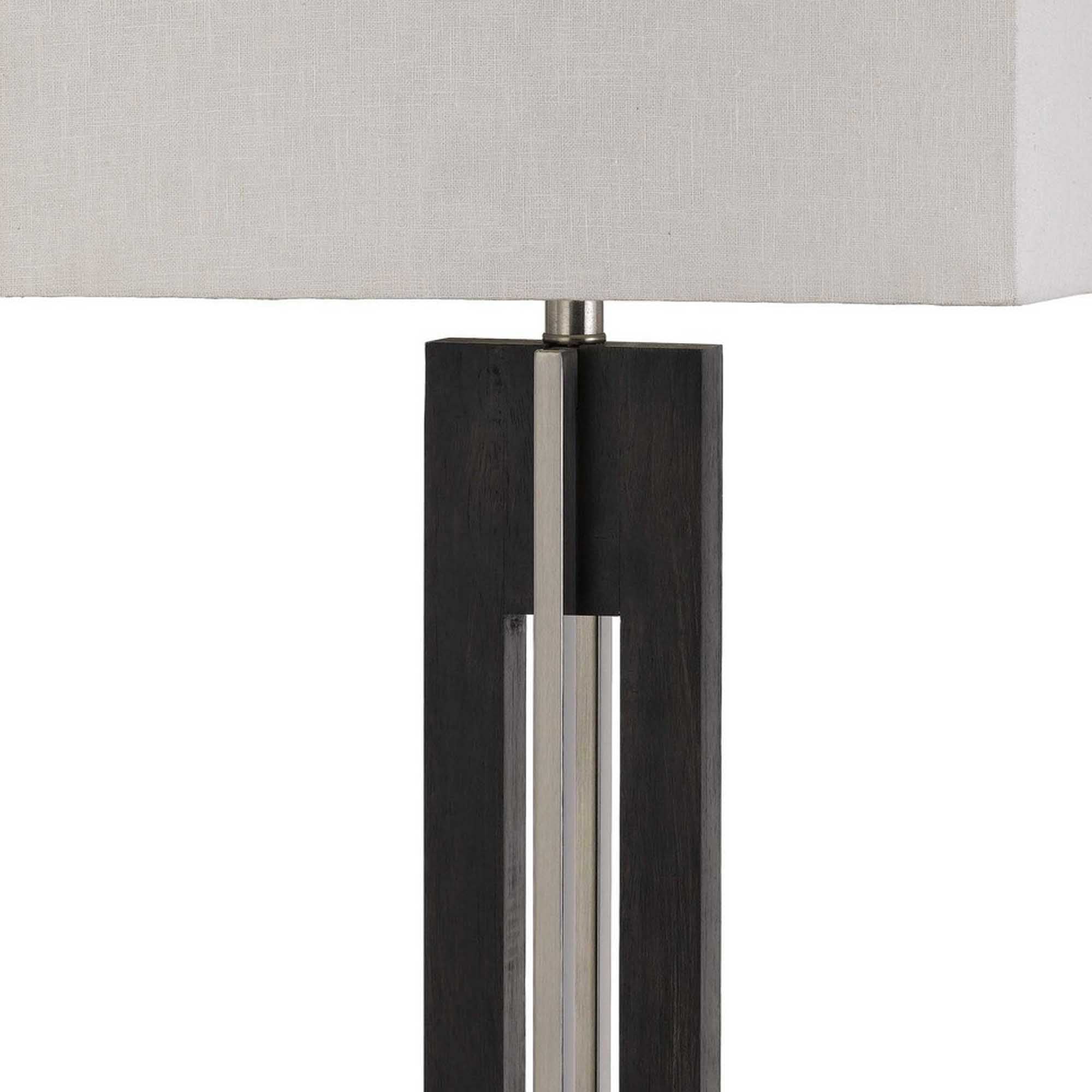 33" Metal Table Lamp with Sturdy Base Black and White-zoom-3