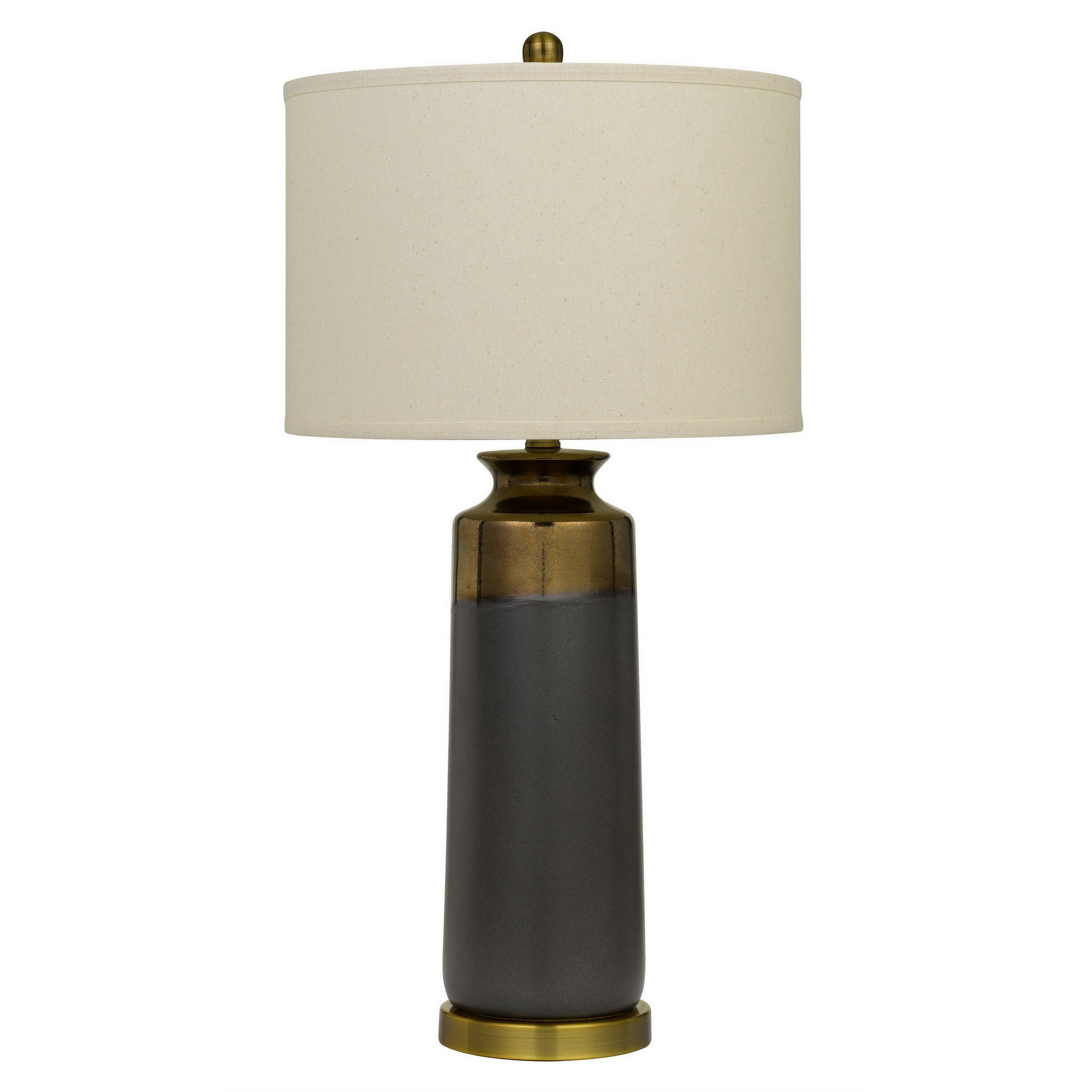 29.5" Ceramic Table Lamp with 3 Way Rotary Gray and Gold-zoom-1