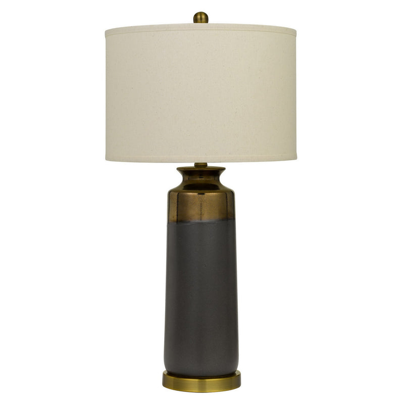 29.5" Ceramic Table Lamp with 3 Way Rotary Gray and Gold-zoom-