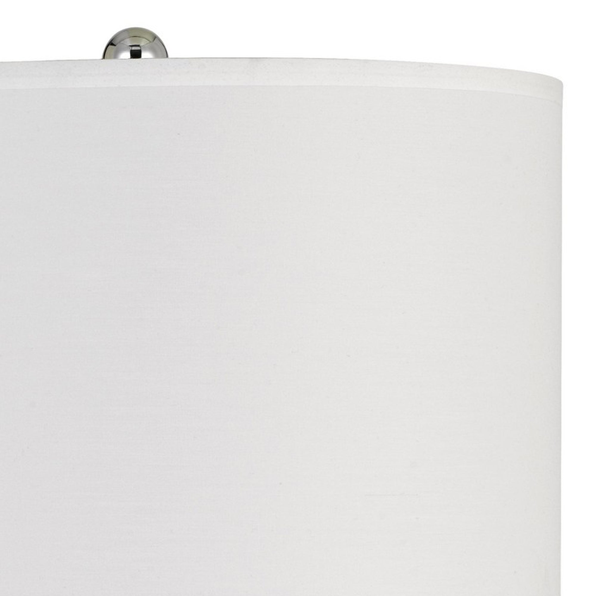 27" Ceramic Table Lamp with Hardback Style Shade White and Silver-zoom-2