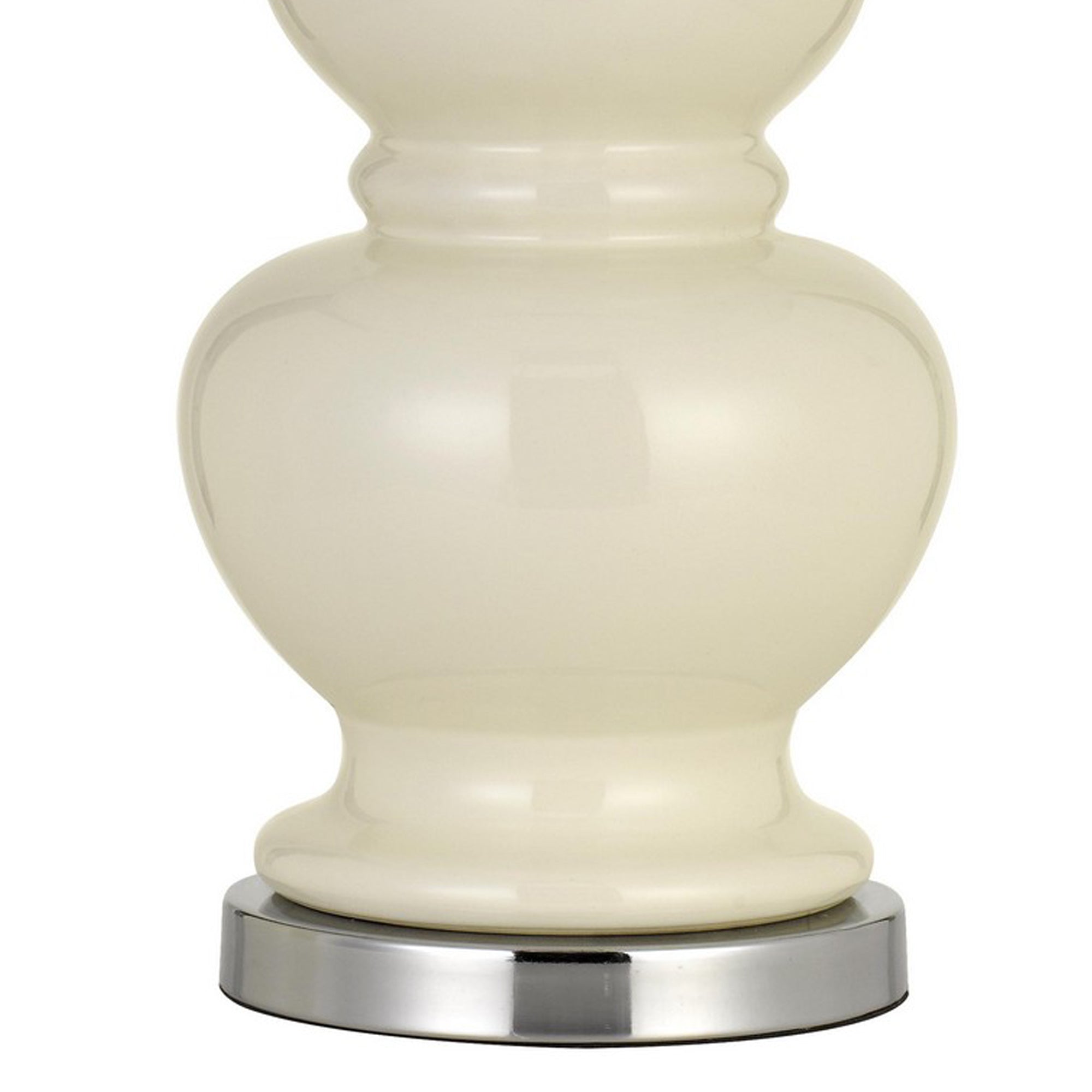27" Ceramic Table Lamp with Hardback Style Shade White and Silver-zoom-4