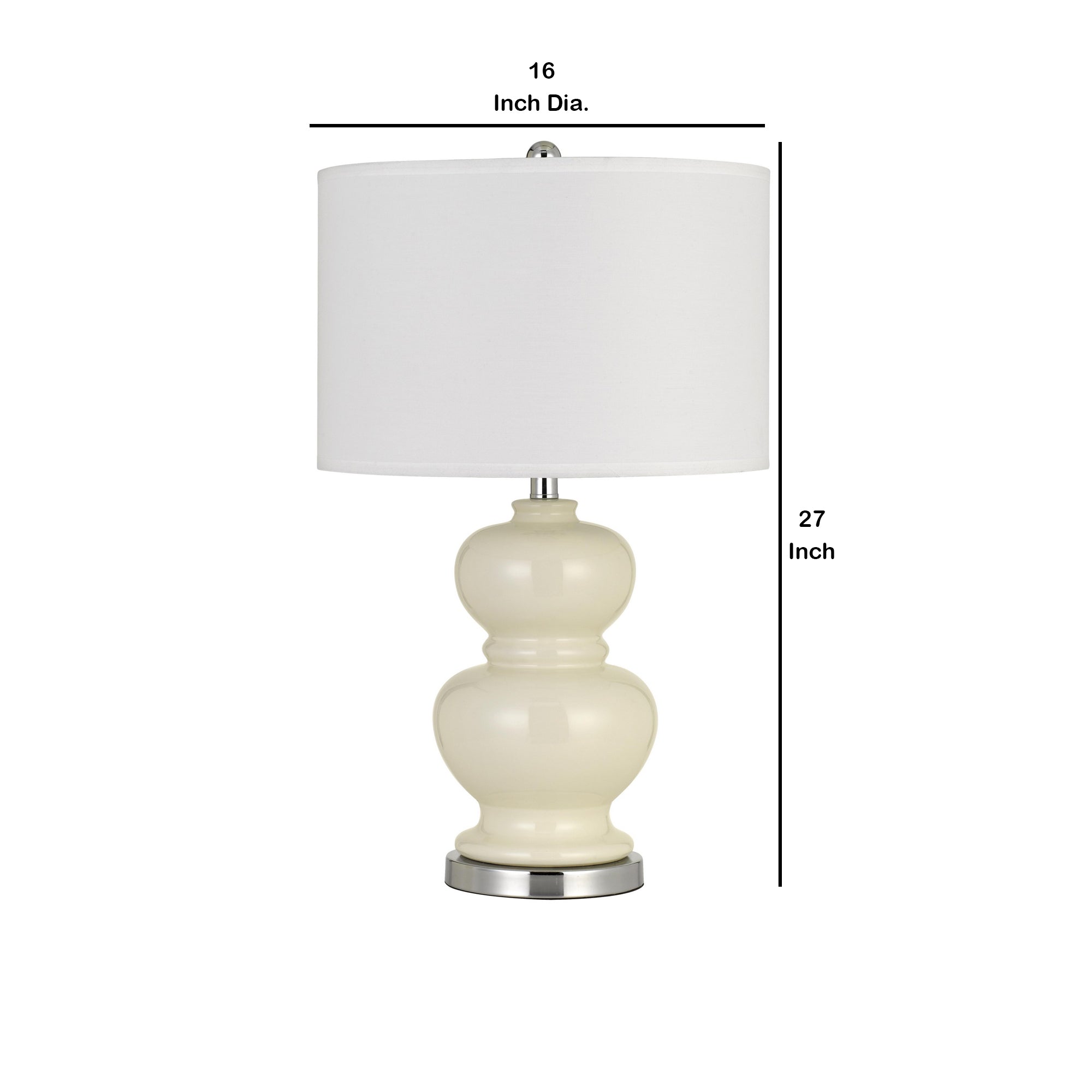 27" Ceramic Table Lamp with Hardback Style Shade White and Silver-zoom-5