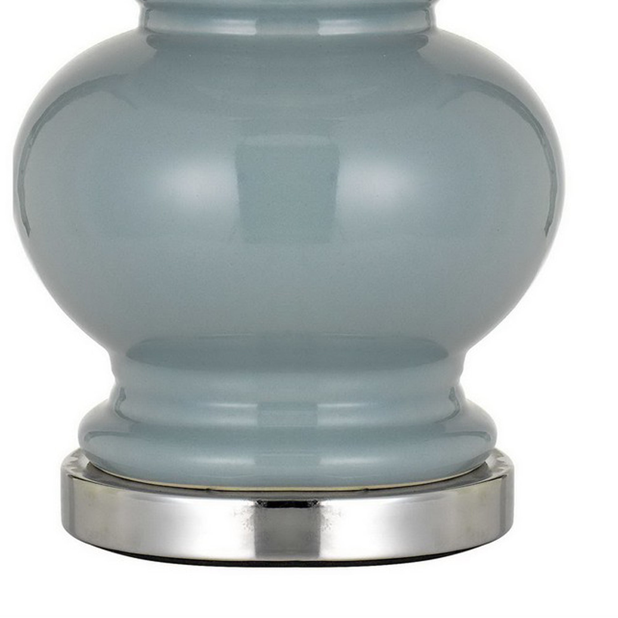 27" Ceramic Table Lamp with Hardback Style Shade Gray and Blue-zoom-4