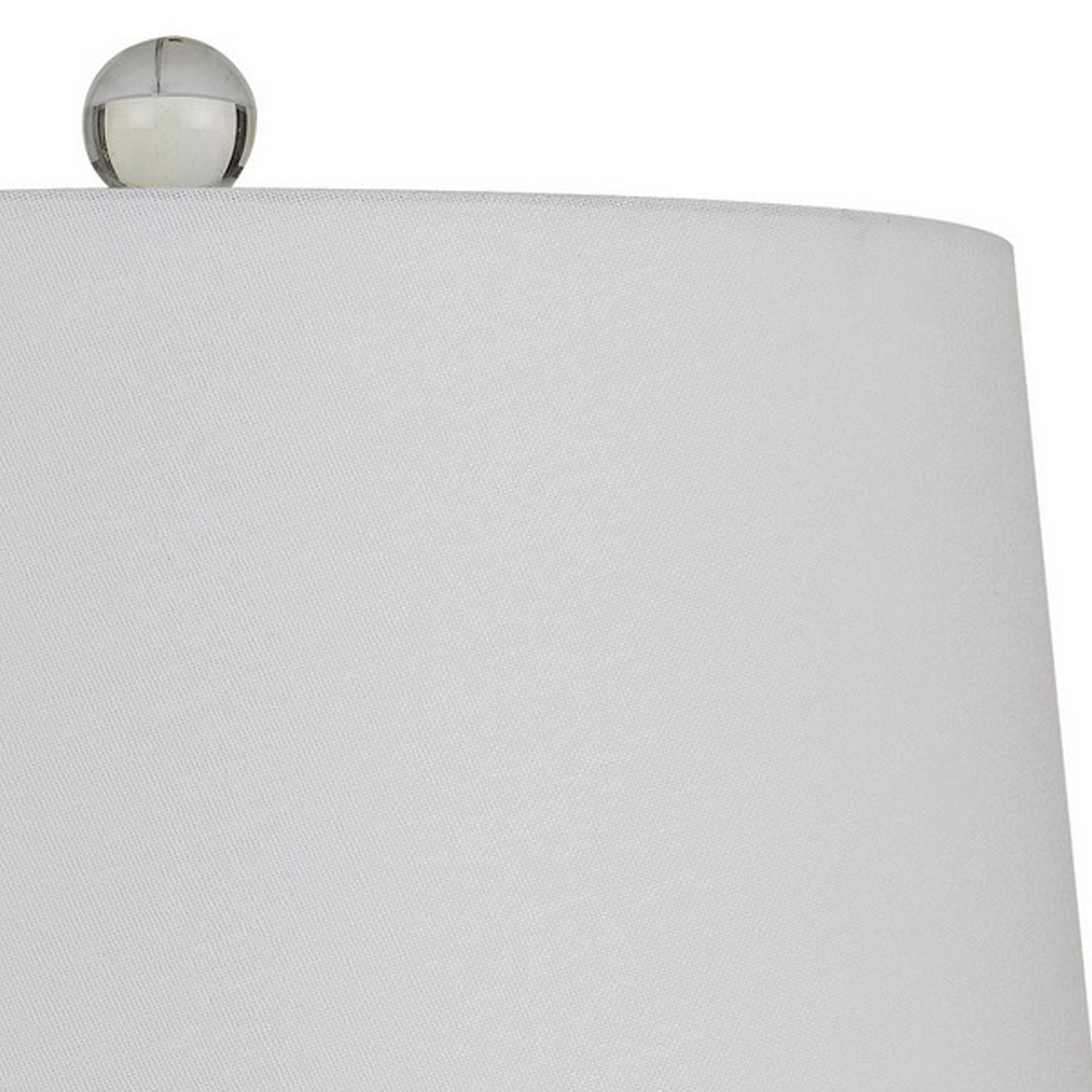 26" Glass Table Lamp with Hardback Shade Silver and White-zoom-3