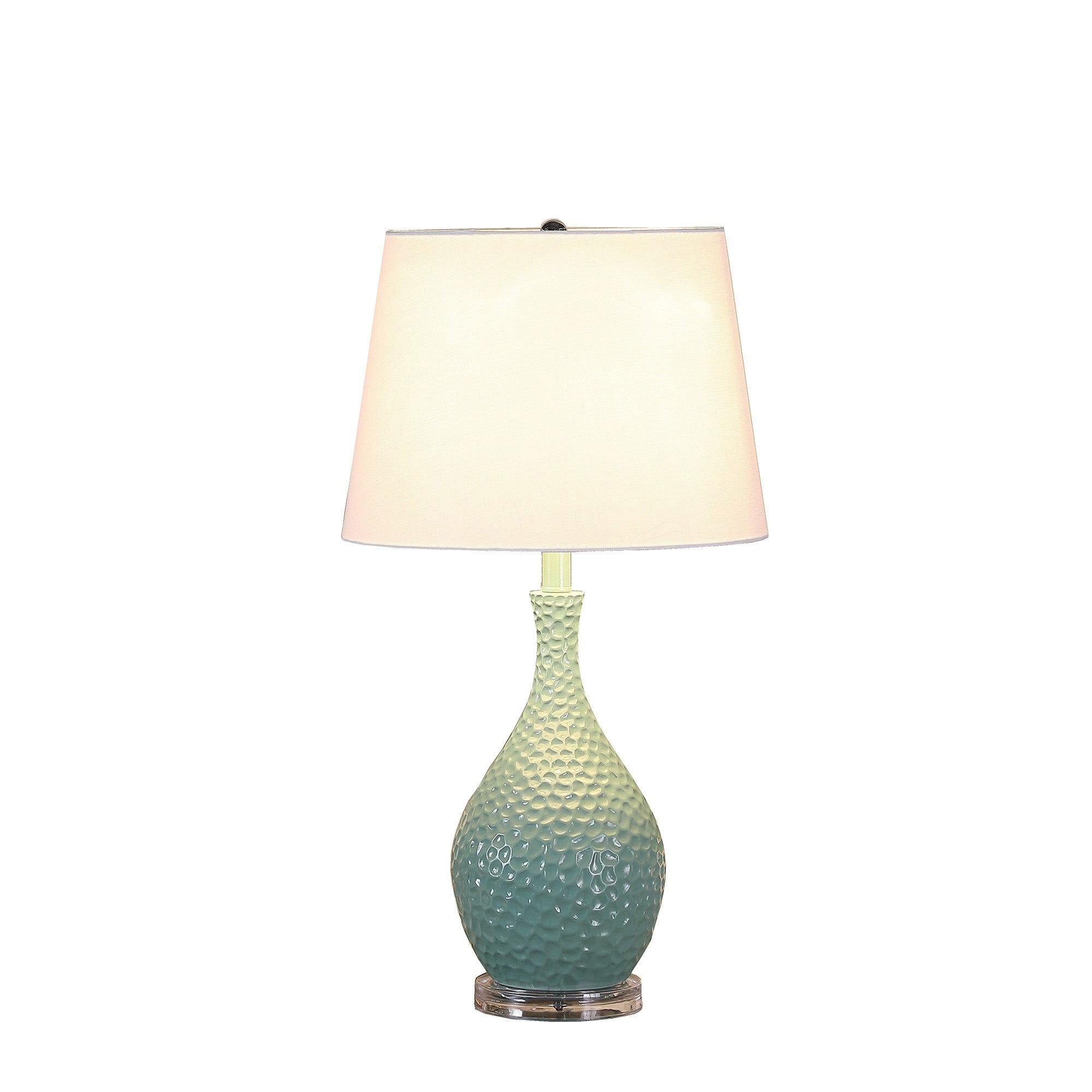 Pin Bowl Design Metal Table Lamp with Hammered Pattern Blue-zoom-2
