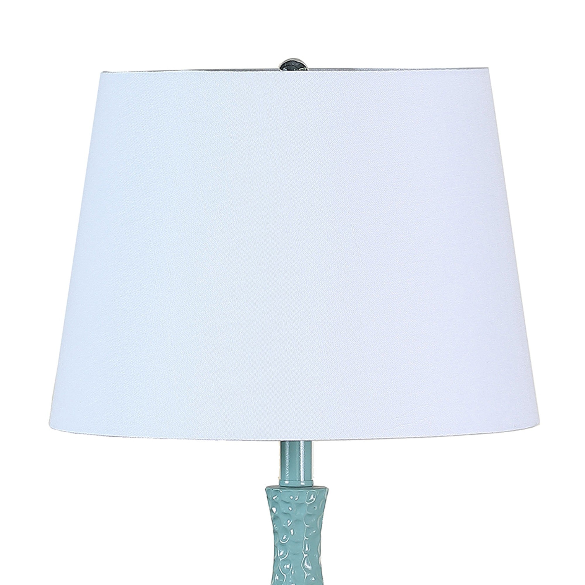 Pin Bowl Design Metal Table Lamp with Hammered Pattern Blue-zoom-3