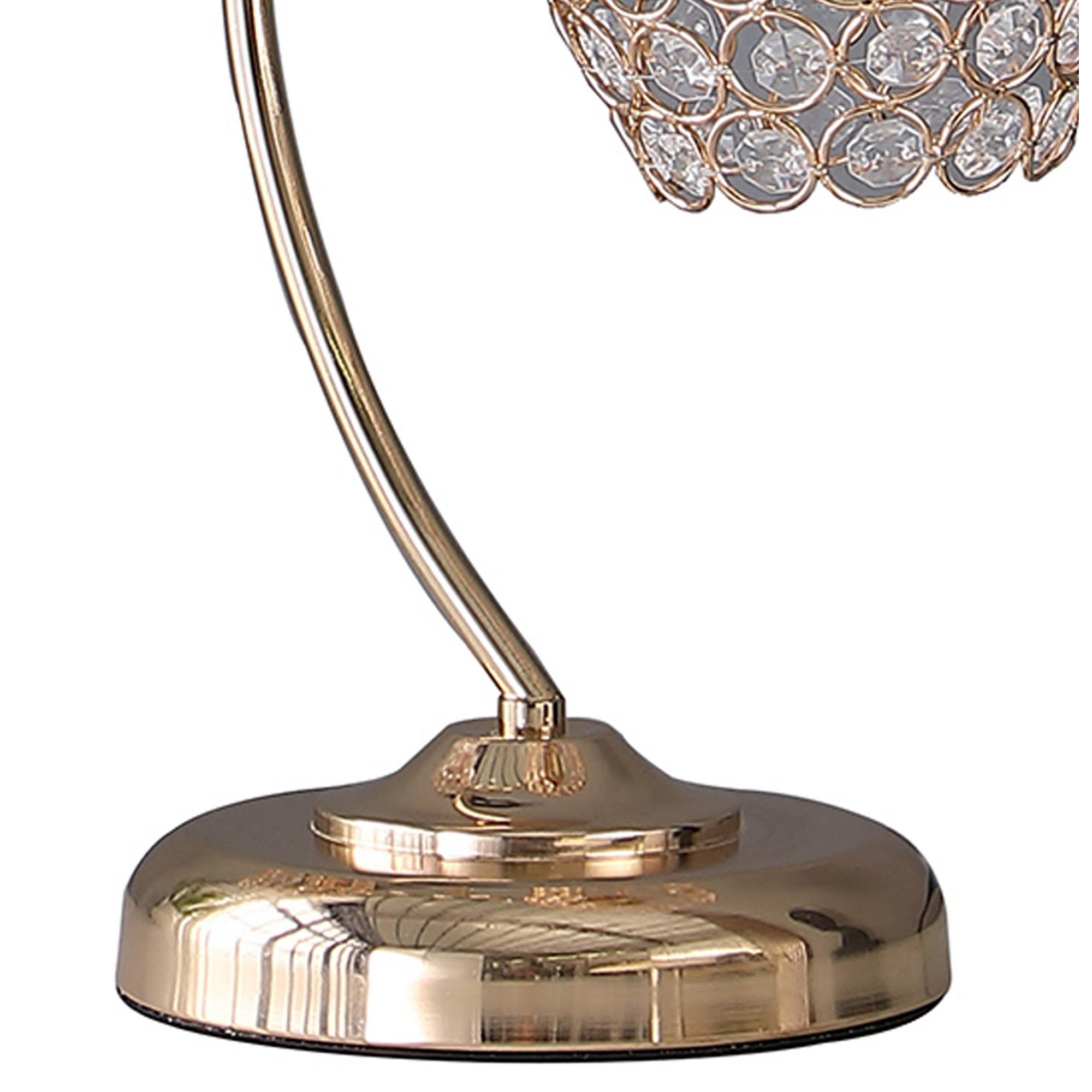 Floral Tree Design Metal Table Lamp with Dome Shade and Crystals Gold-zoom-4