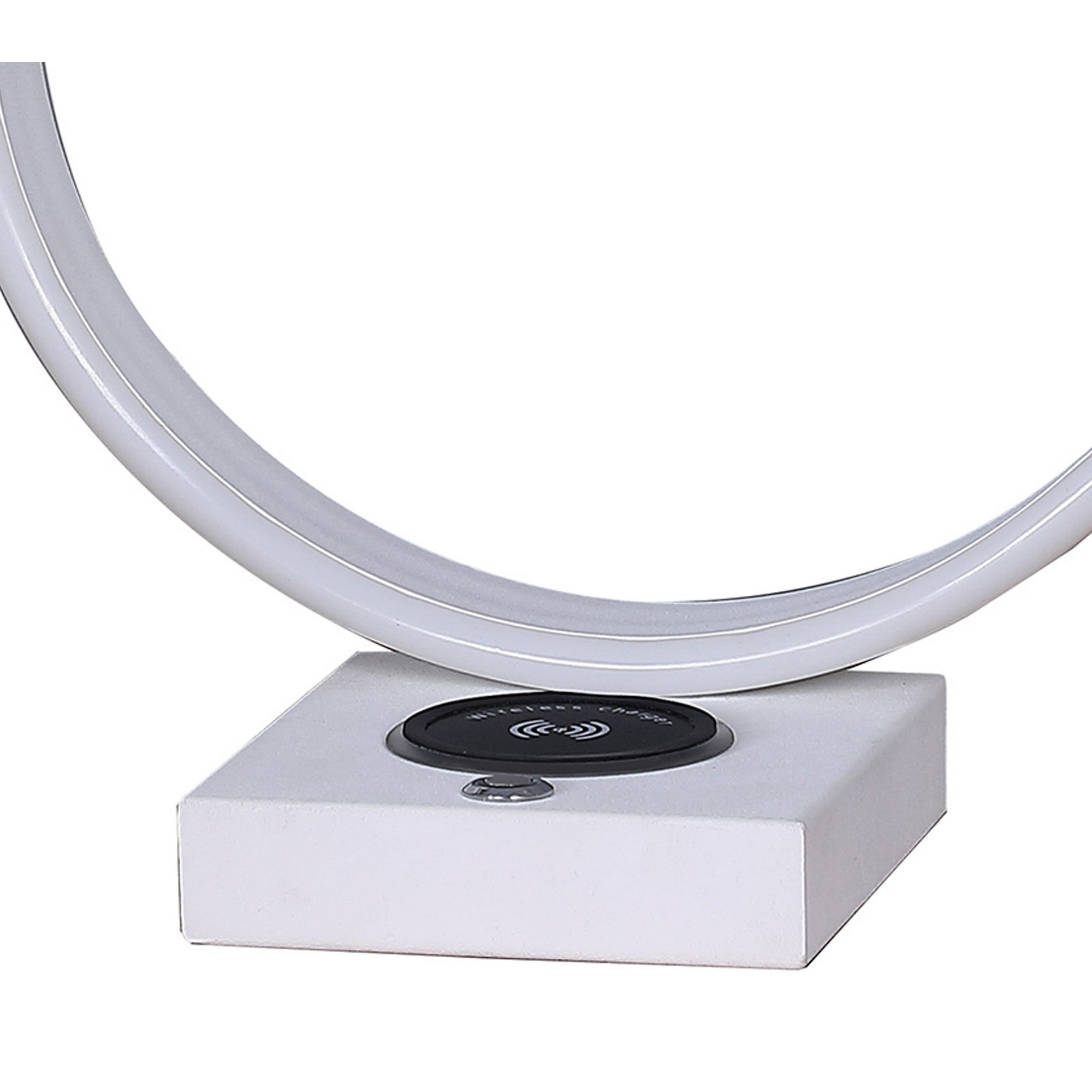 Metal C Shaped Table Lamp with USB Plugin White-zoom-4