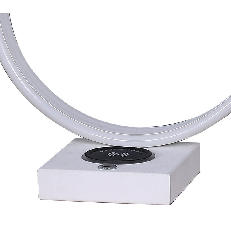 Metal C Shaped Table Lamp with USB Plugin White-zoom-