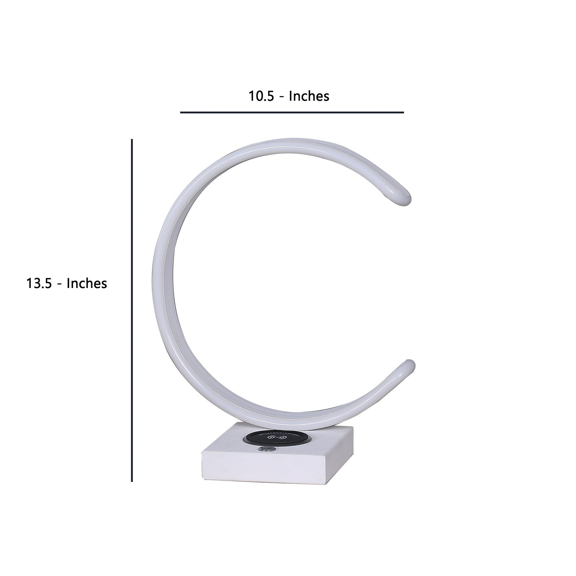 Metal C Shaped Table Lamp with USB Plugin White-zoom-5