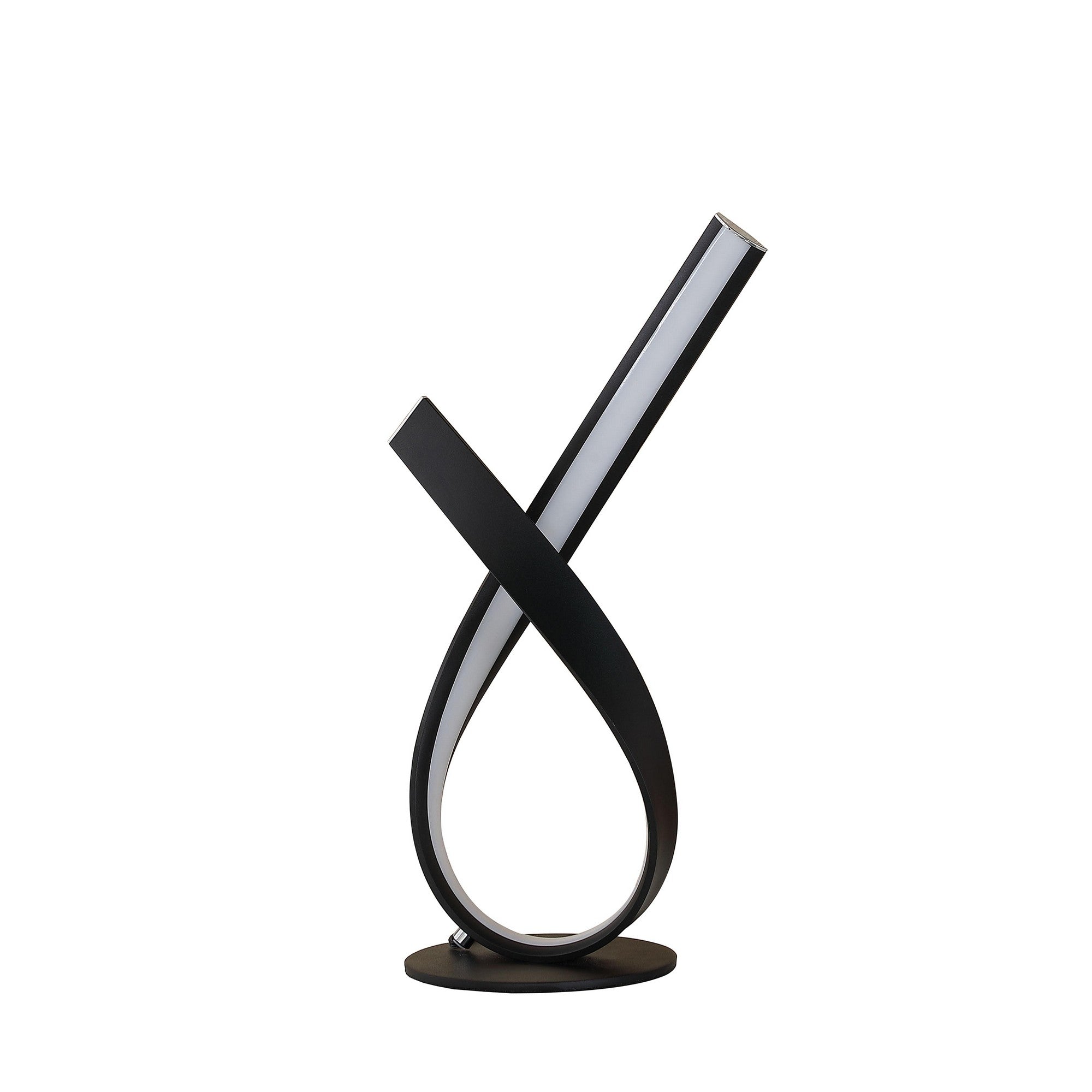 Metal Upright Knotted Design Table Lamp with Round Shaped Base Black and Gray-zoom-1
