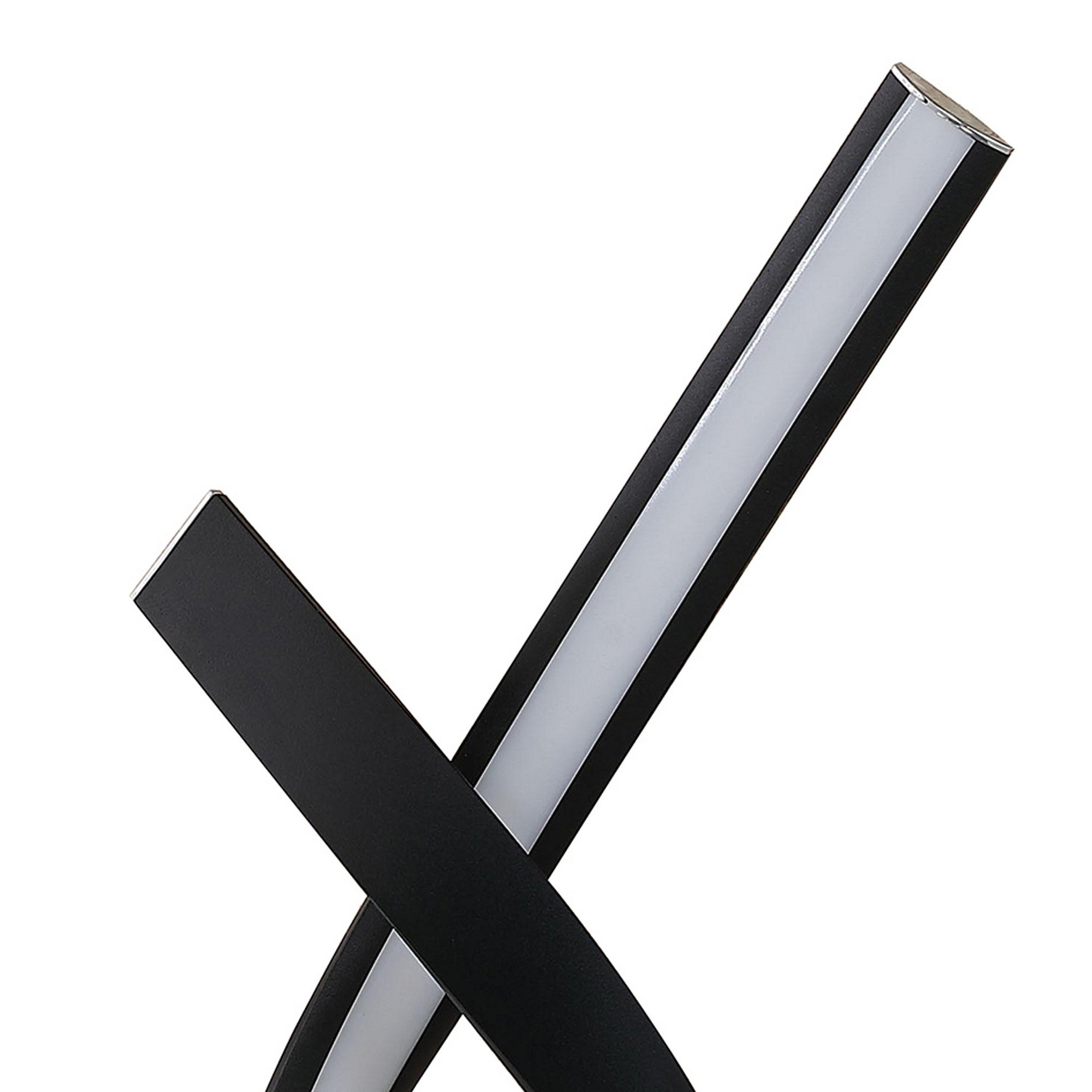 Metal Upright Knotted Design Table Lamp with Round Shaped Base Black and Gray-zoom-3