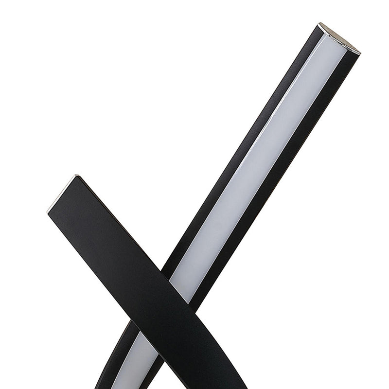 Metal Upright Knotted Design Table Lamp with Round Shaped Base Black and Gray-zoom-