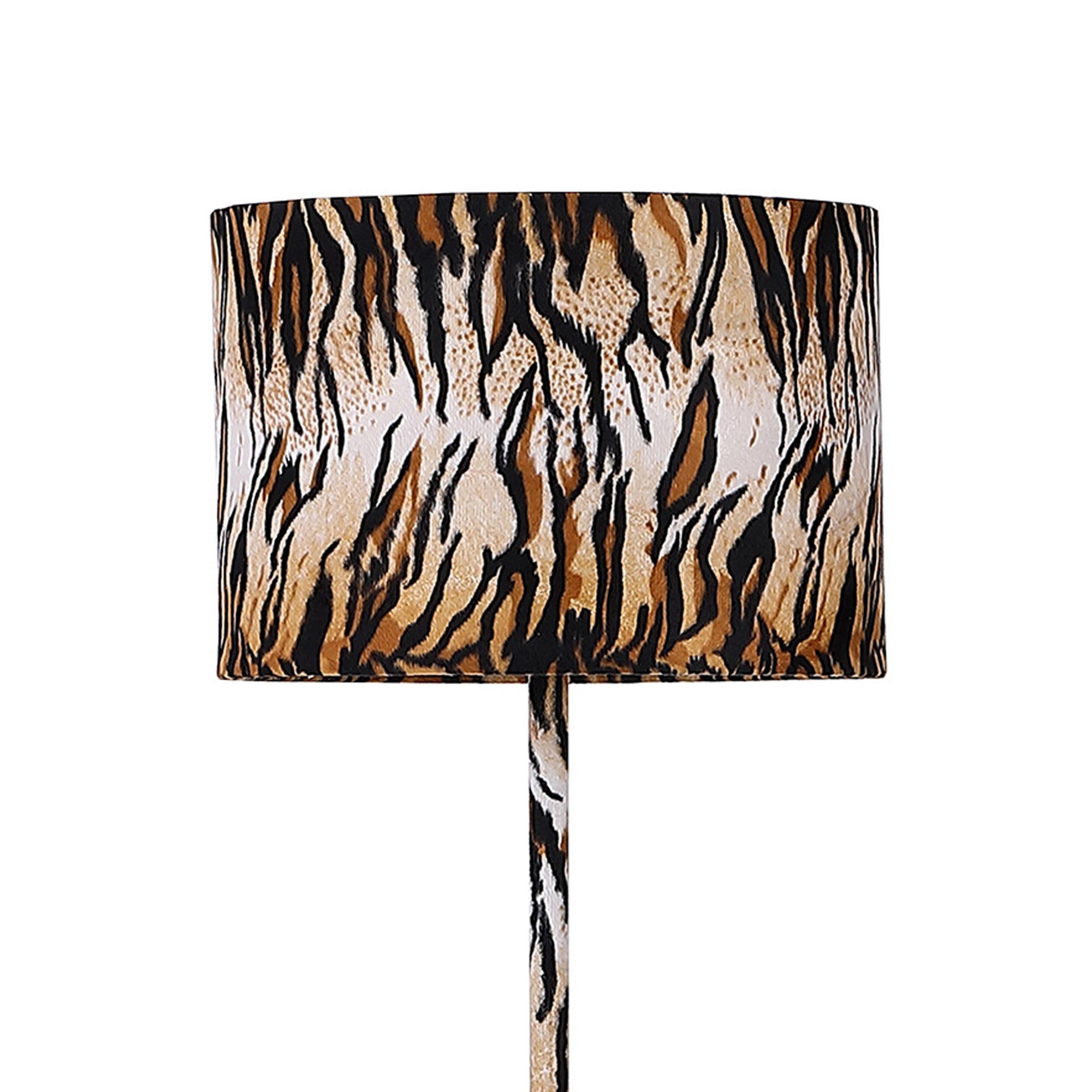 Fabric Wrapped Floor Lamp With Animal Print Yellow And Black-zoom-3