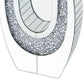 Oval Shape Mirror Framing Accent Decor With Faux Diamond Inlays Silver