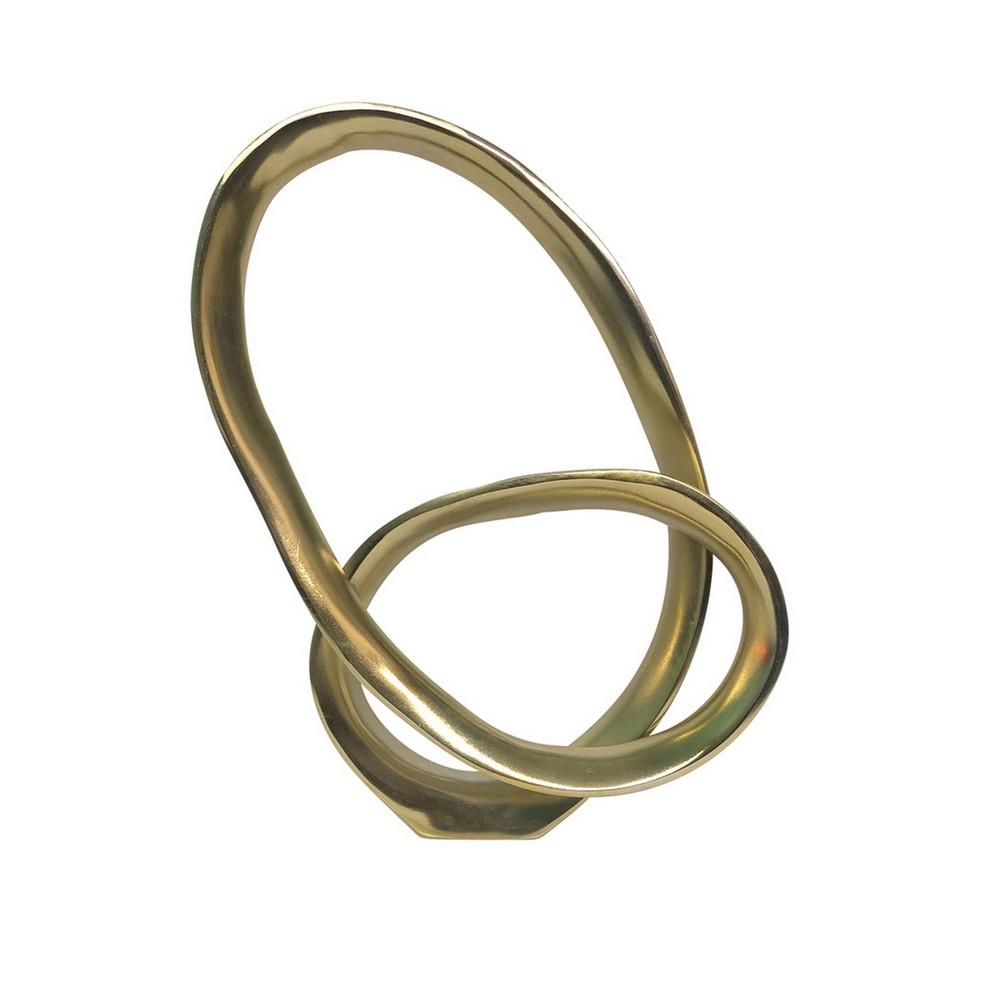 Intersected Loop Design Metal Accent Decor Gold