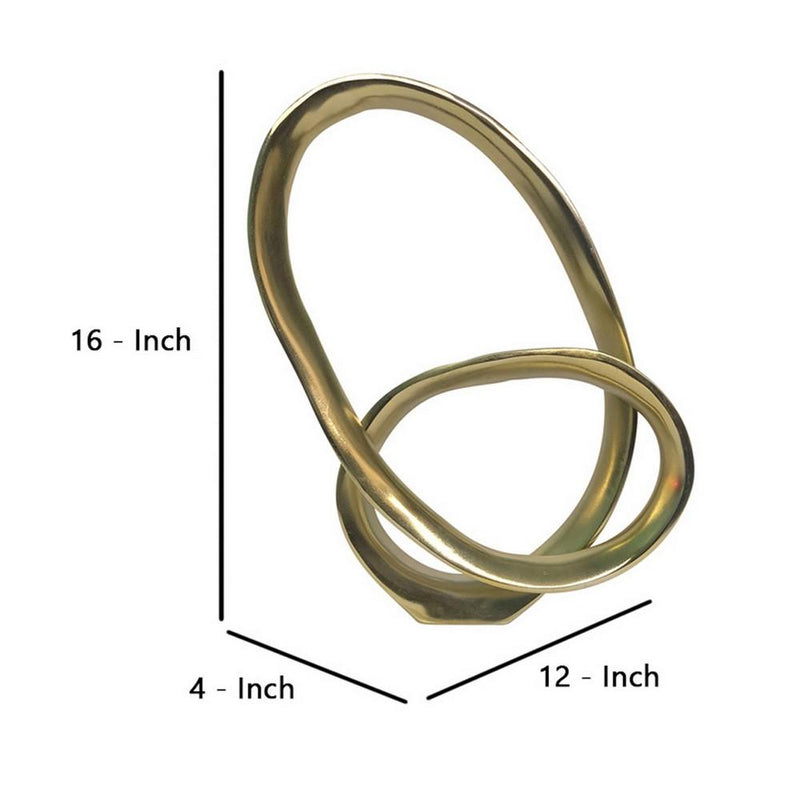Intersected Loop Design Metal Accent Decor Gold-zoom-