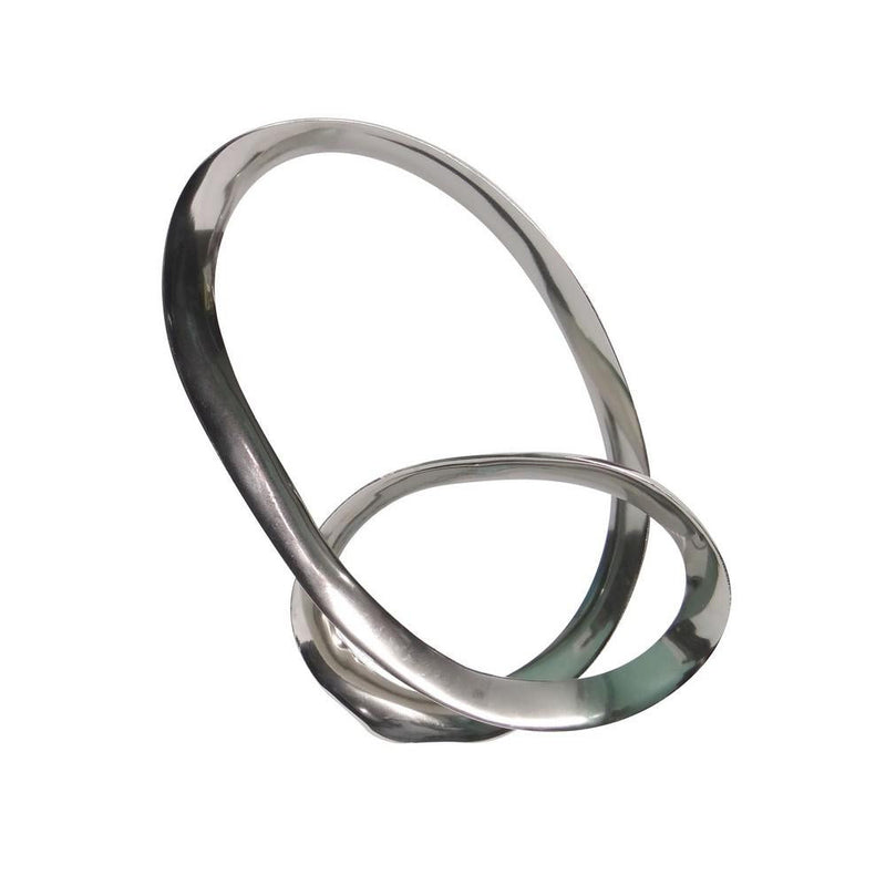 Intersected Loop Design Metal Accent Decor Silver-zoom-