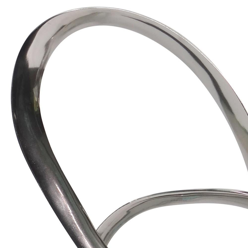 Intersected Loop Design Metal Accent Decor Silver-zoom-2