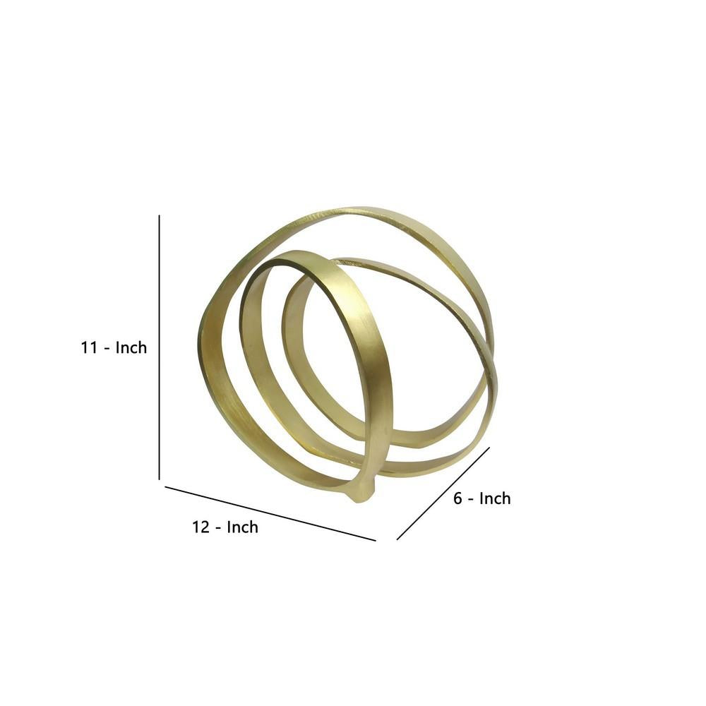 Concentric Circle Design Metal Table Decor Gold-zoom-4