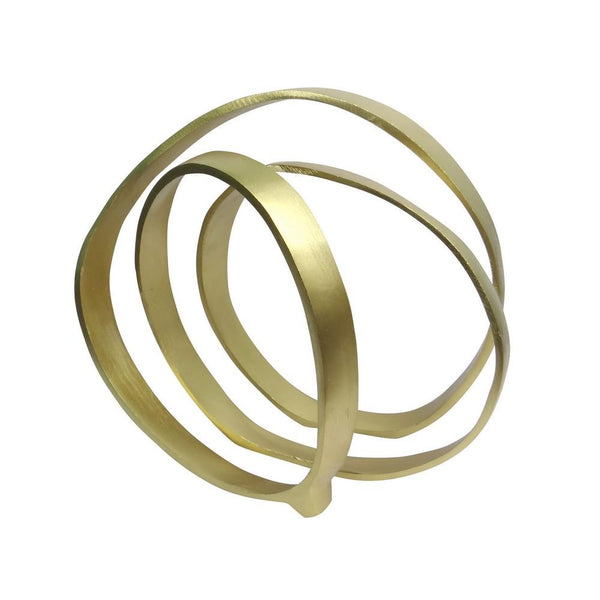 Concentric Circle Design Metal Table Decor Gold-zoom-