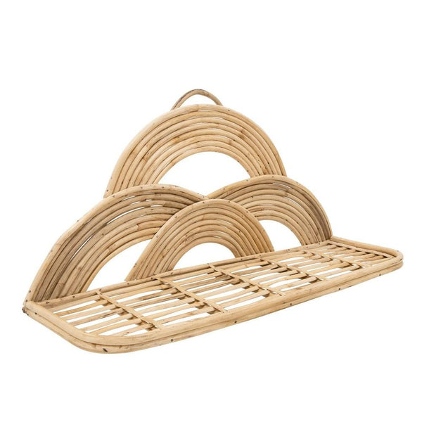 Rattan Wall Decor Tray With Semicircular Accents Brown-zoom-2