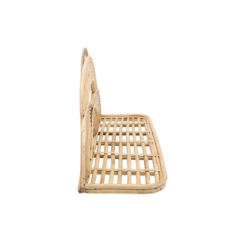 Rattan Wall Decor Tray With Semicircular Accents Brown