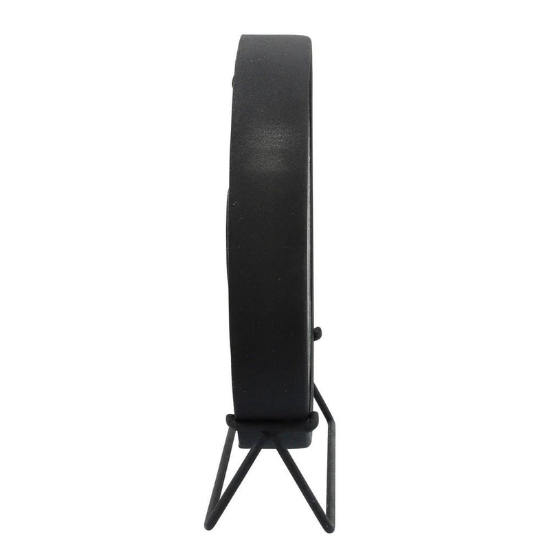 Metal Round Shaped Table Clock With Dual Curved Base Black-zoom-