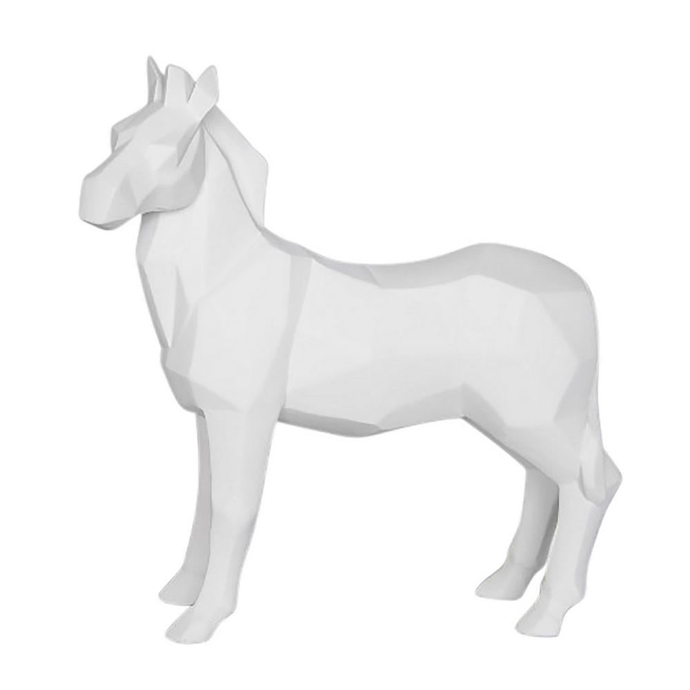 11 Inch Resin Zebra Accent Decor With Sculpted Details White-zoom-1