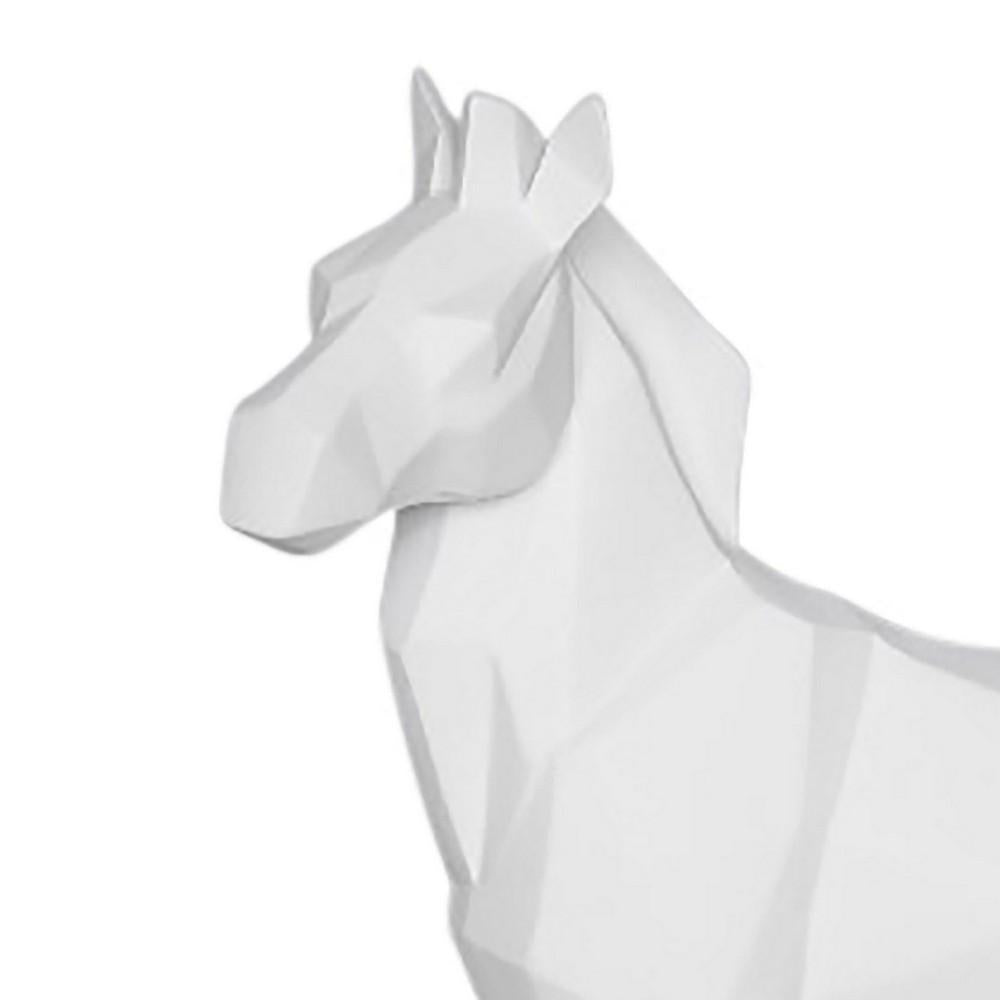11 Inch Resin Zebra Accent Decor With Sculpted Details White