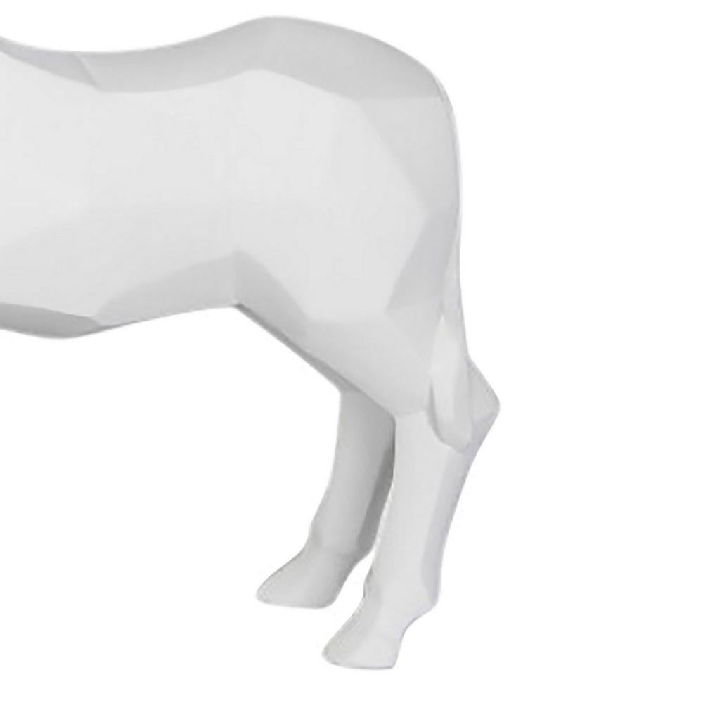 11 Inch Resin Zebra Accent Decor With Sculpted Details White