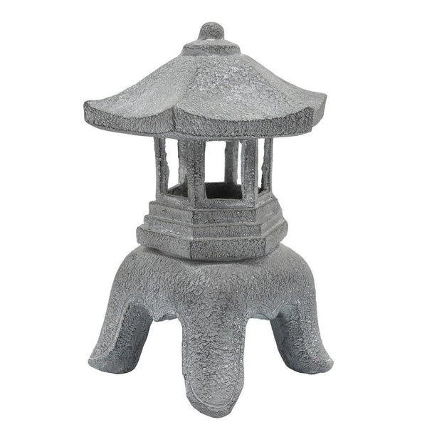 16 Inch Decorative Resin Temple Lighthouse Gray