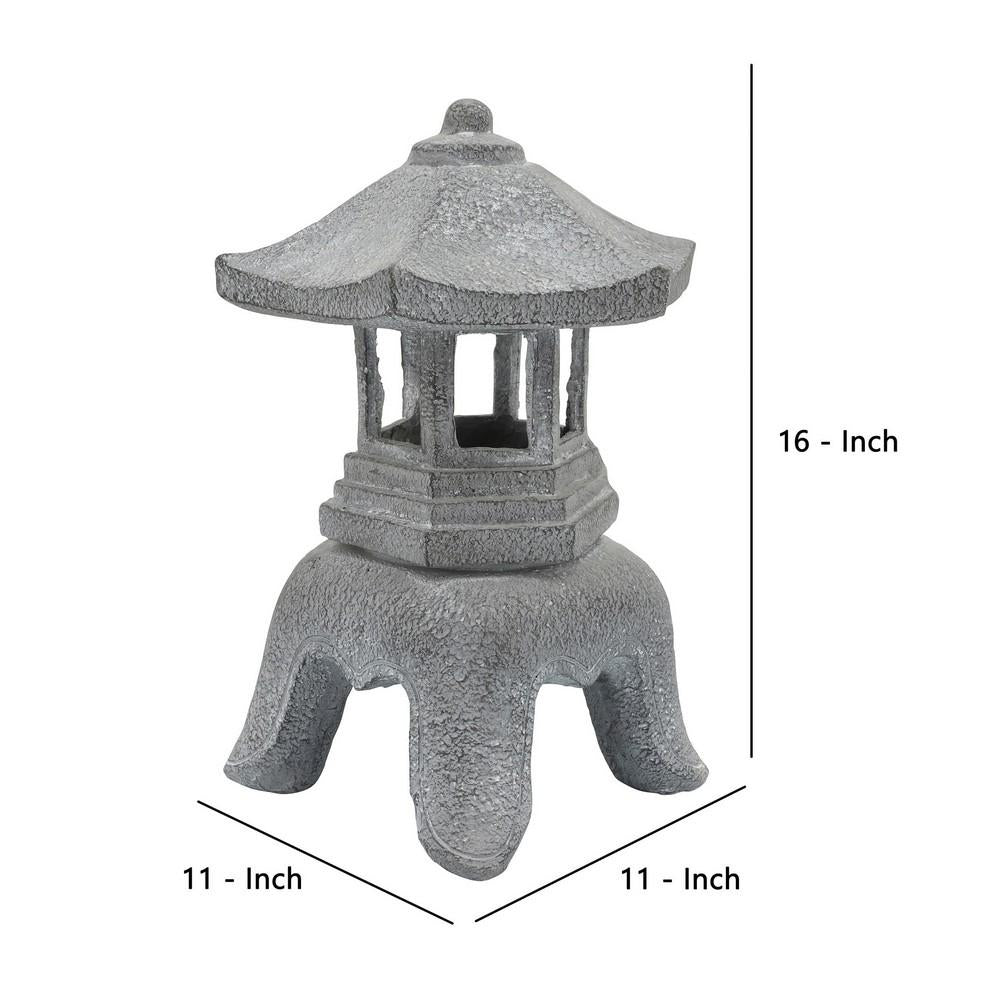 16 Inch Decorative Resin Temple Lighthouse Gray-zoom-4