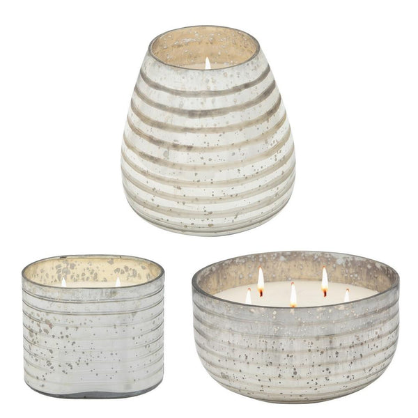 64 Oz Candle With Striped Glass Container Silver-zoom-3