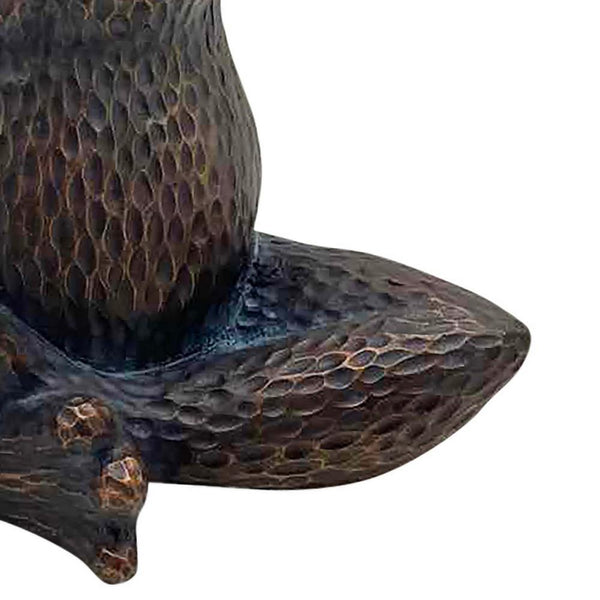 16 Inches Resin Hammered Sitting Frog Accent Decor Bronze-zoom-