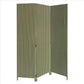 71 Inch 3 Panel Wood Room Divider, Herringbone Print, Fabric, White, Green
