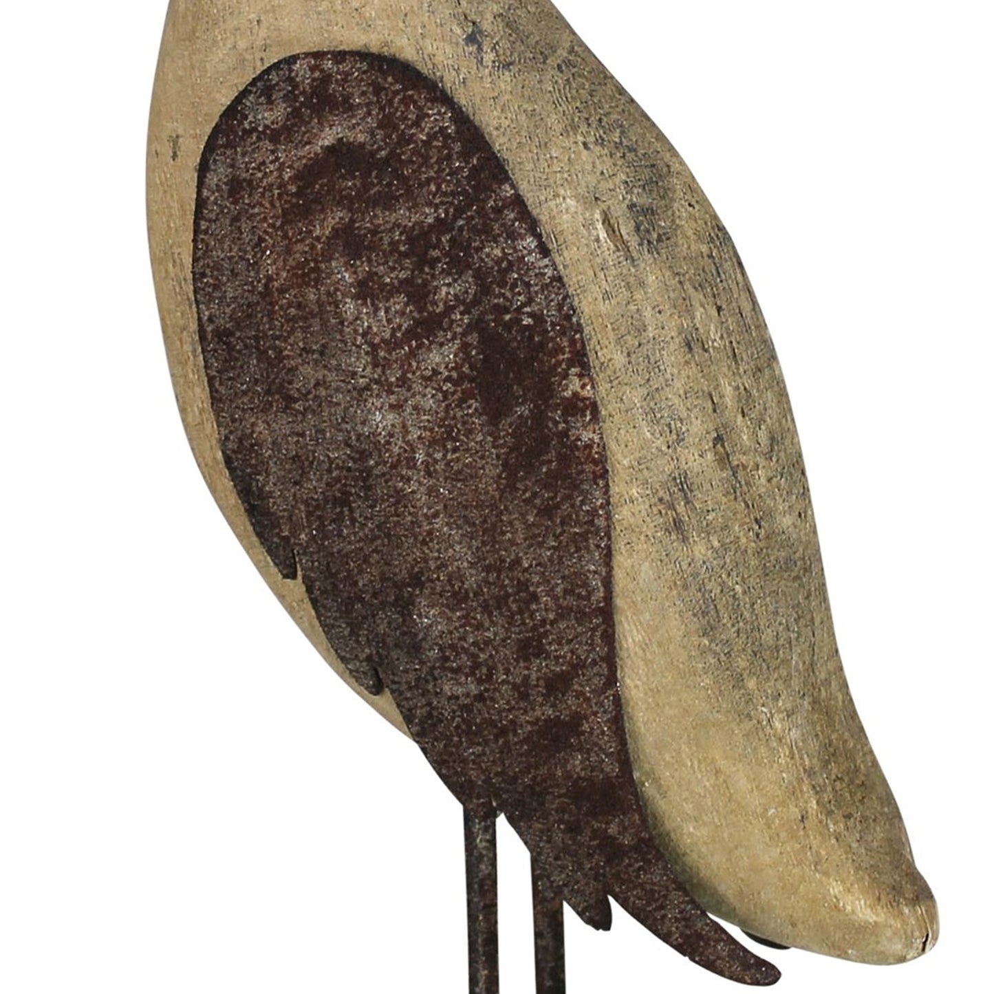 36 Inch Wooden Bird Accent Decor Black And Brown