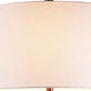 Table Lamp with Geometric Mosaic Base and Fabric Shade Brown