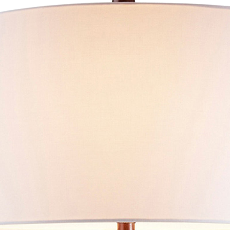Table Lamp with Geometric Mosaic Base and Fabric Shade Brown-zoom-