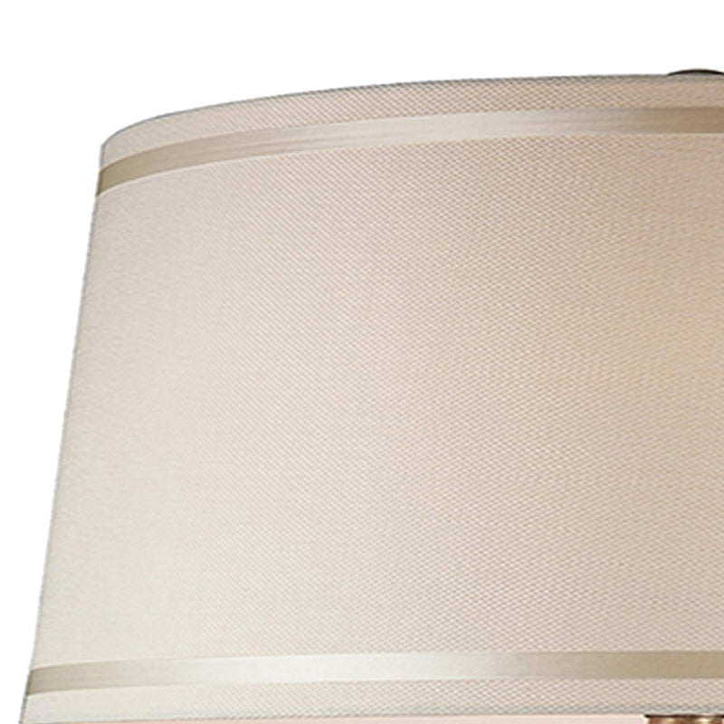 Table Lamp with Scrolled Peacock Feather Cutout Base Silver-zoom-