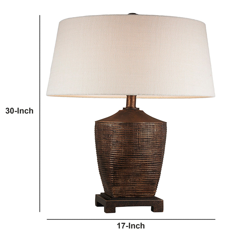 Table Lamp with Polyresin Urn Shape Base Bronze-zoom-