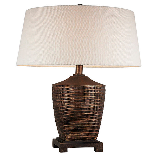 Table Lamp with Polyresin Urn Shape Base Bronze