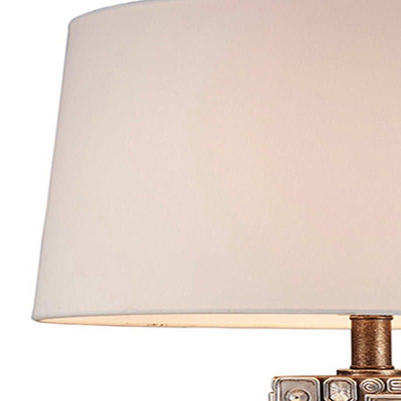 Table Lamp with Abstract Mirror Block Base Bronze-zoom-